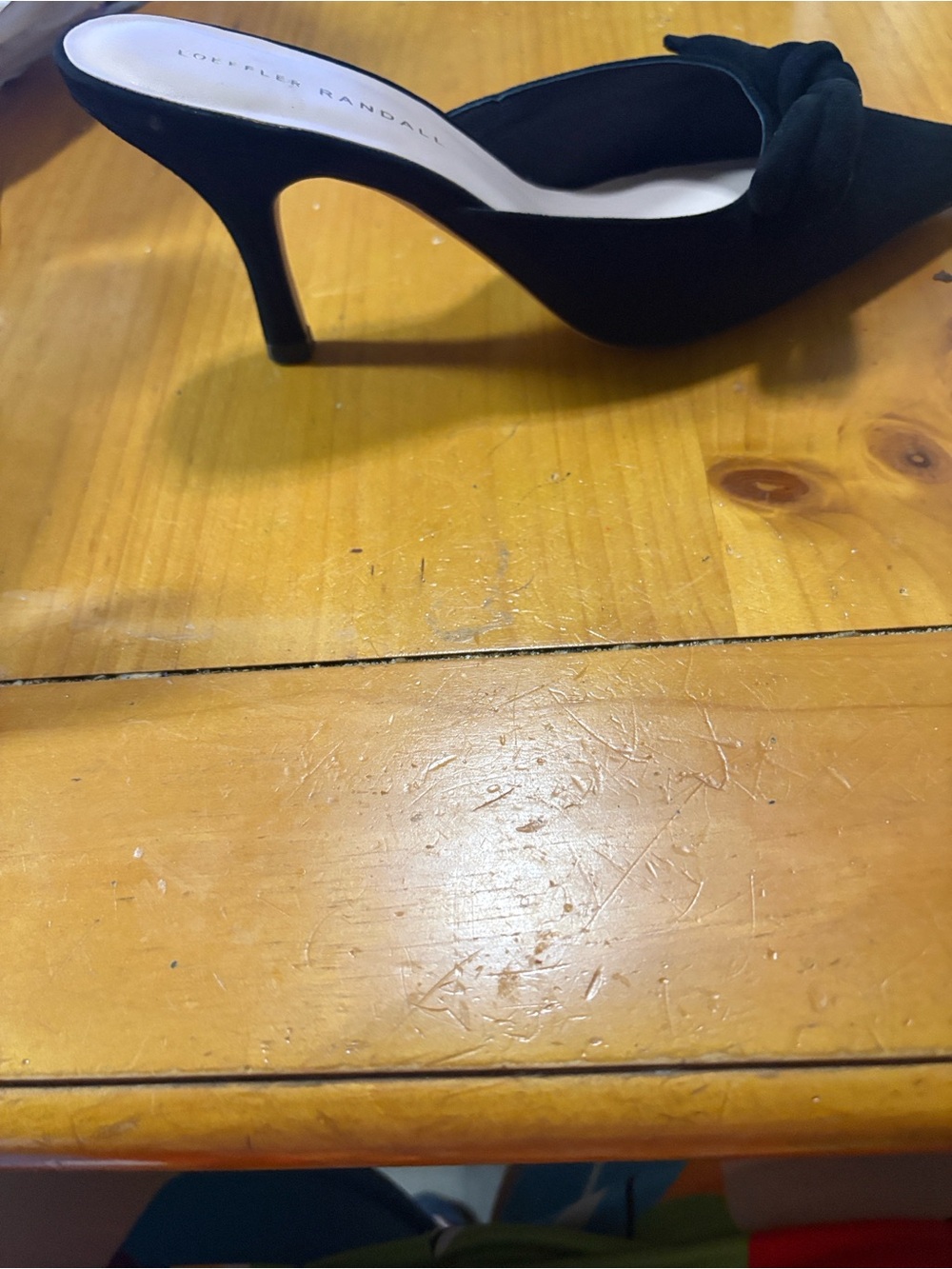 Loeffler Randall Black Suede Pointed-Knot Mule - Picture 2 of 4